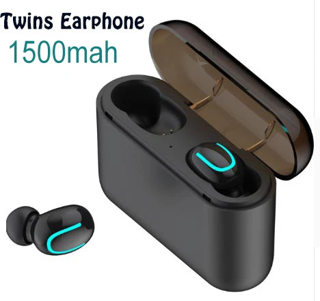 TWINS black Новинка Bluetooth 5,0, наушники TWS, беспроводные наушники IPX5, водонепроницаемые наушники, Спортивная стереогарнитура, глубокий бас, для iphone, samsung, HBQ - Цвет: TWINS black