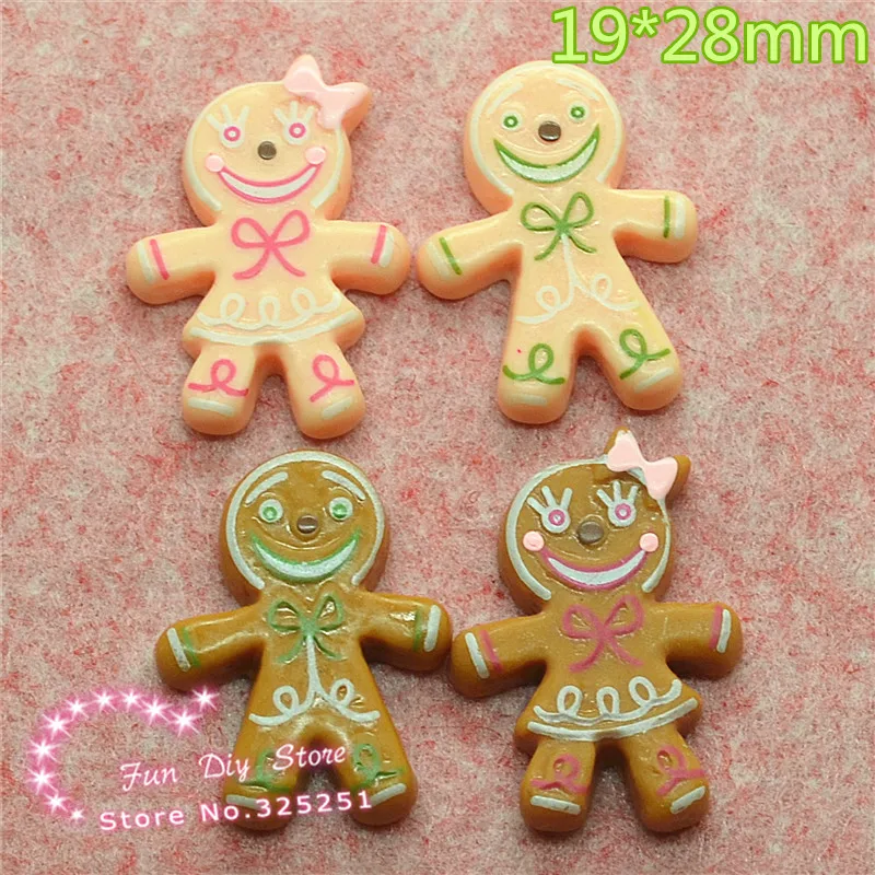 Kawaii Рождественский имбирный человек 20*25 мм 50 шт./лот смешанные стили с плоским