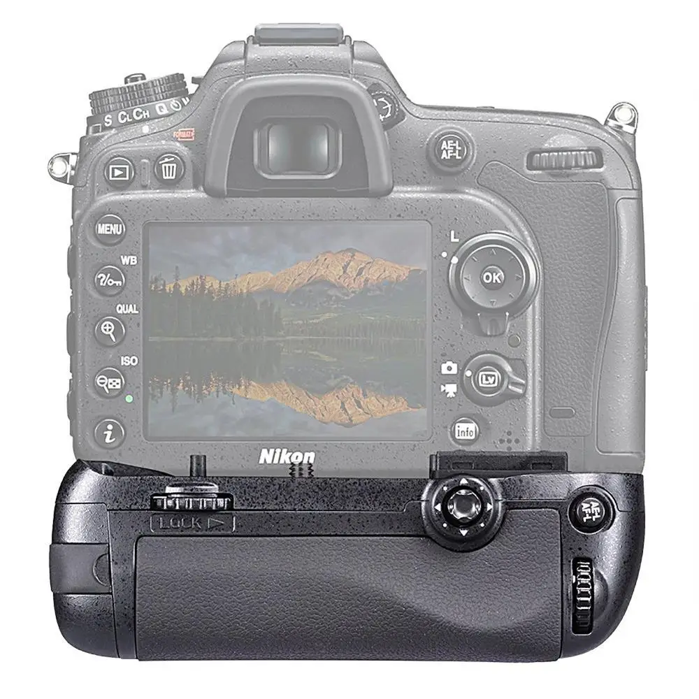 Вертикальный держатель батареи для камеры Nikon D7100 D7200 работает с аккумулятором