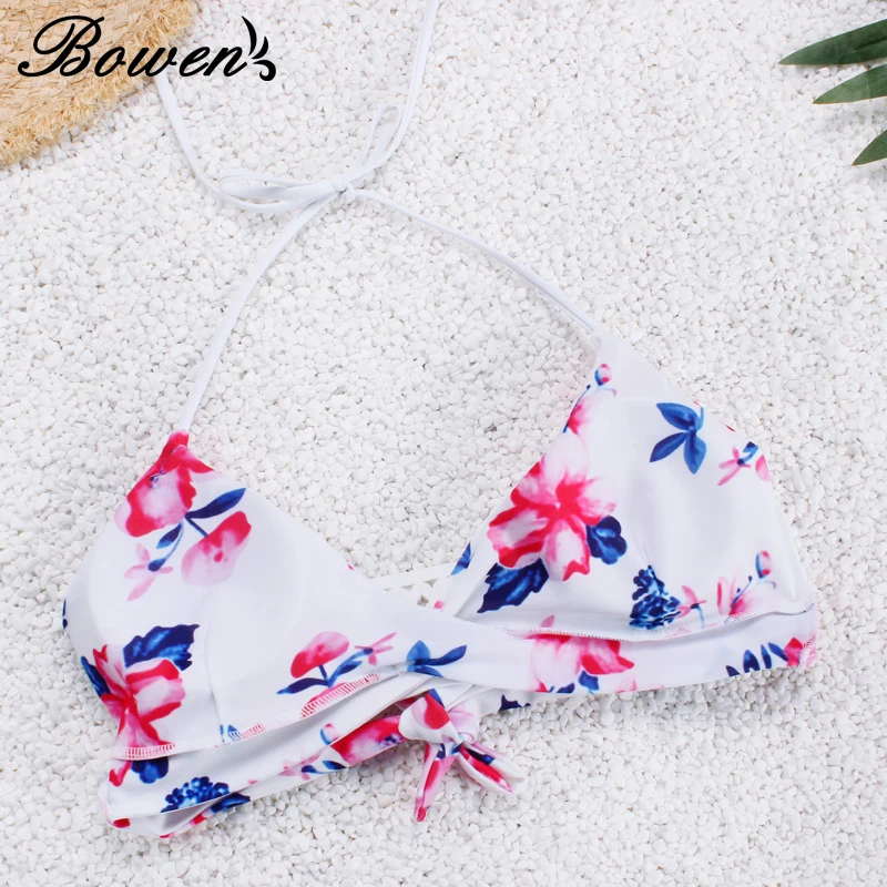 Hot Sexy biquini Push Up Padded Bra bikini Set Yarn mesh slim swimsuit 2017 micro print floral swimwear women |