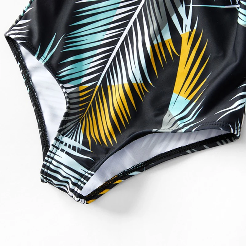 Family Matching Swimsuit 2019 Mother Daughter Swimwear Mommy And Me Clothes Floral Mom Father Son Bathing Suit | Мать и ребенок