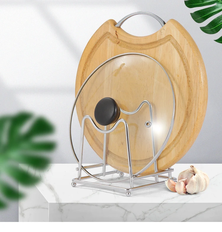 ORZ Stainless Steel Chopping Board Holder Pot Lid Rack Kitchen Pantry Organizer Houseware Storage Holder Kitchen Accessories
