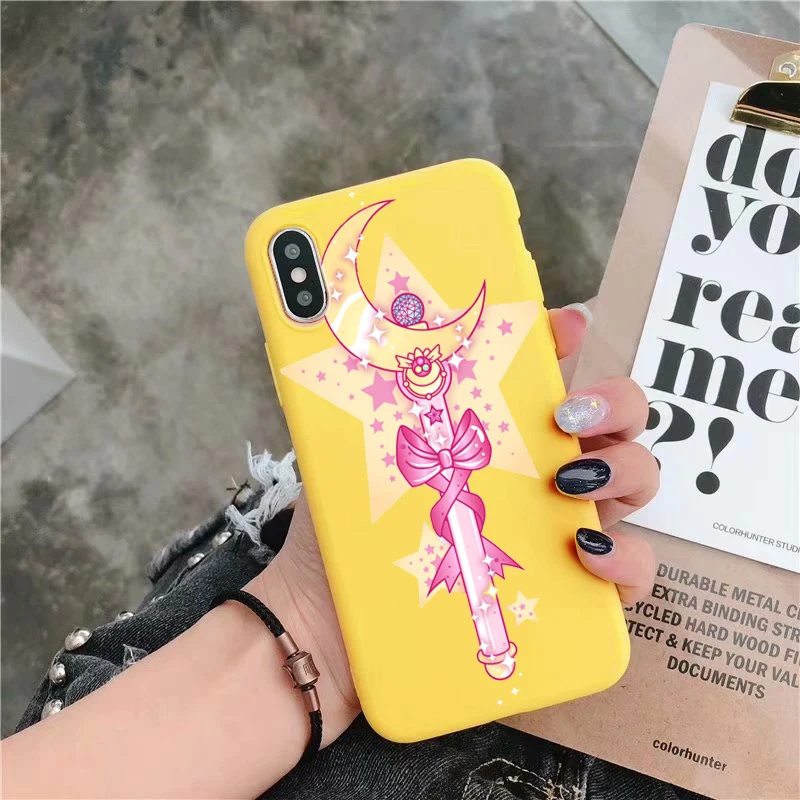 Y-5754 Sailor moon Аниме мягкий силиконовый карамельный цвет чехол для мобильного телефона чехол для iPhone X XR XS MAX 6 7 8 plus 6s лучший дизайн корпуса - Цвет: Y-5754