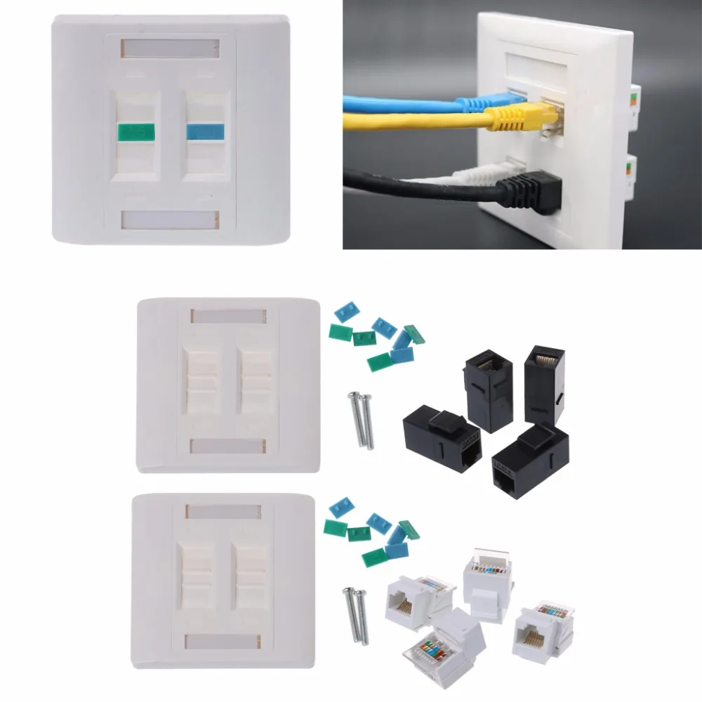 Настенная пластина 4 порта CAT5e/CAT6 RJ45 сетевой разъем 86 мм стандартная настенная высокого качества