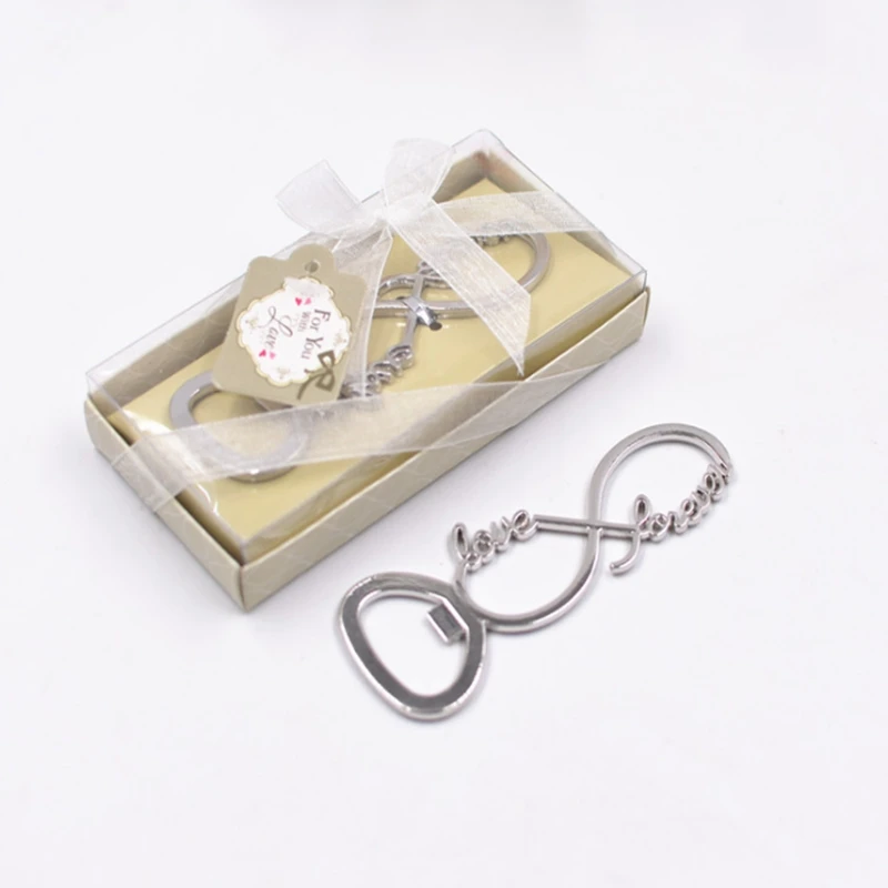 50 шт./лот номер 8 навсегда любовь открывалка для бутылок цифровой Серебряный