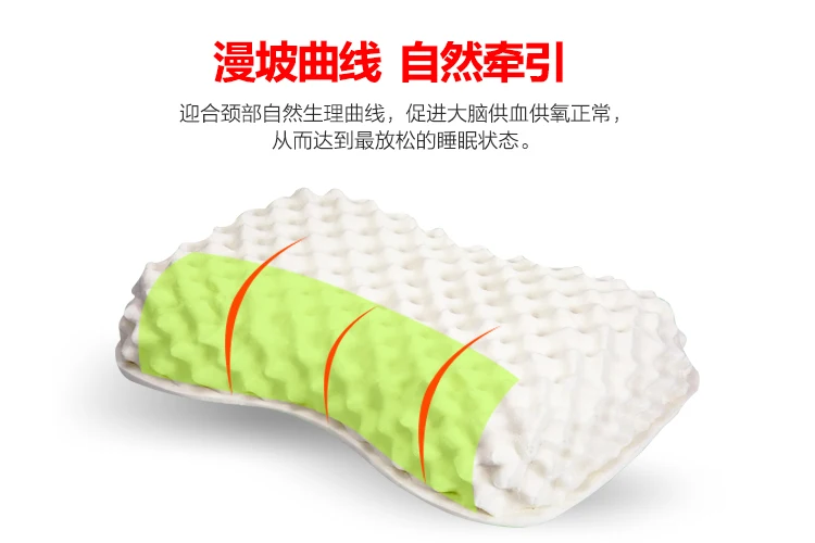 Магнитная подушка из натурального латекса Ортопедическая для шеи с эффектом