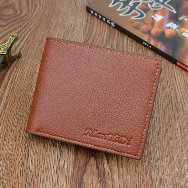 Light coffee Wallets Винтажный Мужской мягкий кожаный кошелек, короткая тонкая сумка для монет, мужские кошельки, кошельки, кредитницы, портмоне, картерия - Цвет: Light coffee Wallets