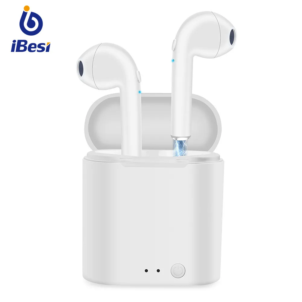 IBesi i7 i7s TWS Bluetooth наушники беспроводные стерео с зарядным боксом микрофон для iPhone