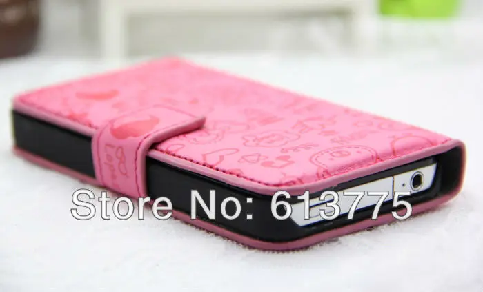 DHL Free Shipping. High Quality The Little Evil Female Case for Iphone4 4g 4s Lovely Cartoon Leather Girls favorite |