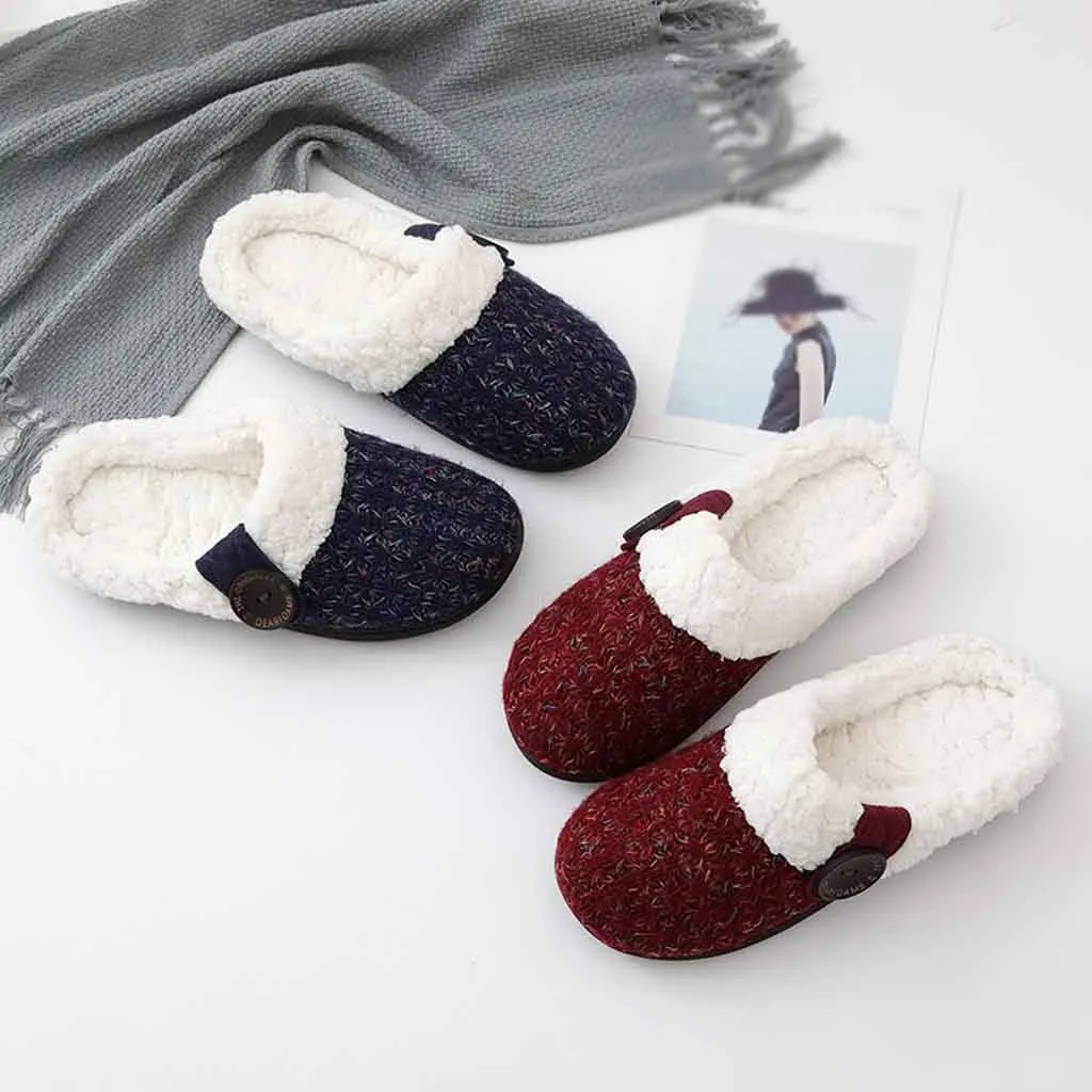 YOUYEDIAN Women Cheap Slippers Indoor Home Plush Soft Shoes One Button Non-Slip Floor Sneakers Couple #3 | Обувь