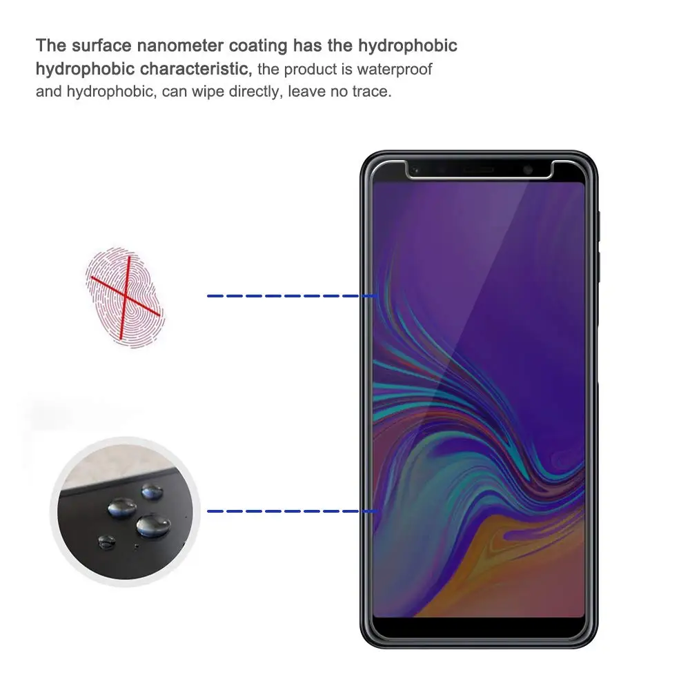Защитное стекло закаленное для Samsung Galaxy A6 A7 A8 A9 J4 J6 2018 Plus | Мобильные телефоны и