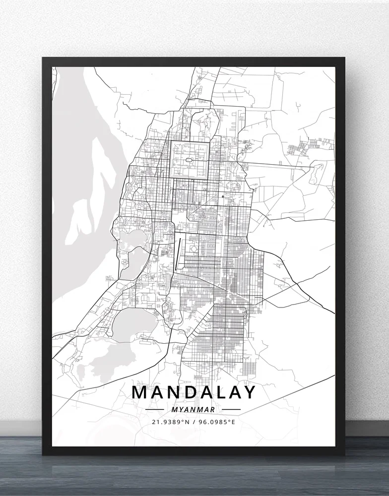 Мандалай постер с картой|Рисование и каллиграфия| |