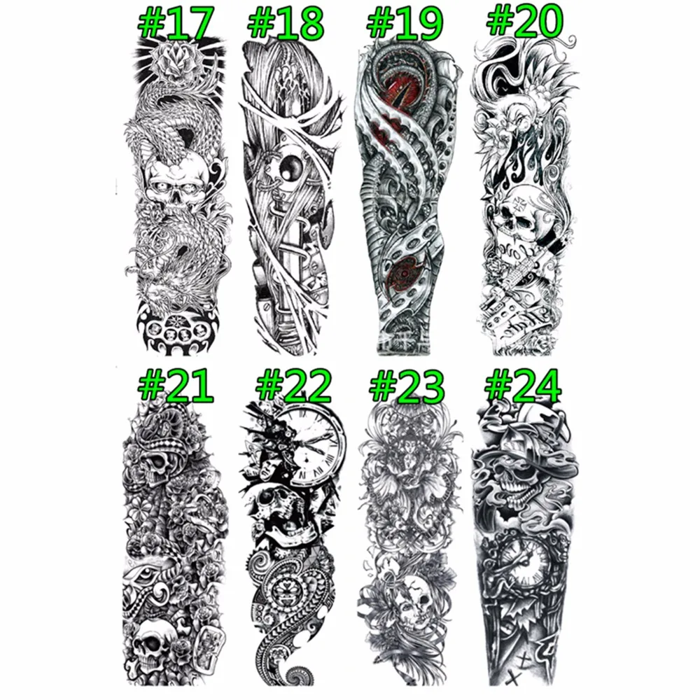 SHNAPIGN временная татуировка с длинным рукавом Готическая душа 48*17 см водостойкие