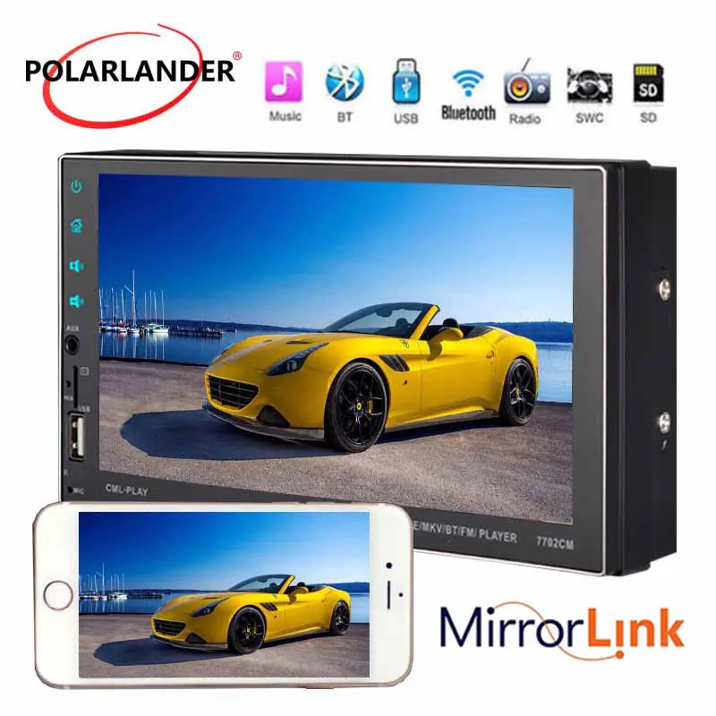 7" 2 Din MP5 Player Stereo Reversing Rear View HD Capacitive Screen Bluetooth 2018 New USB/AUX/FM/SD/SWC Mirror Link Wireless |