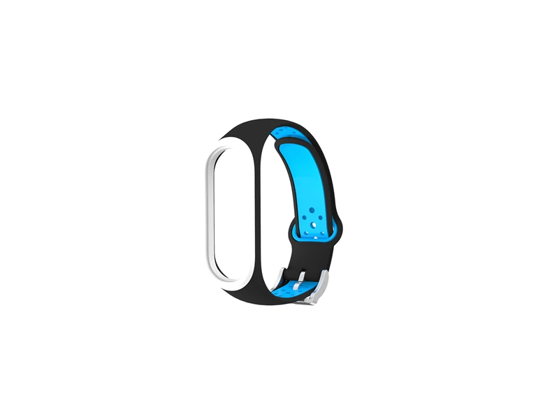 Black Blue Для Xiaomi mi Band 4 ремешок Смарт аксессуары Замена водонепроницаемый двойной цвет силиконовый браслет для mi Band 4 NFC ремешок - Цвет: Black Blue