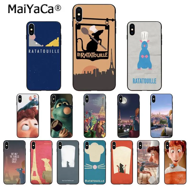 Мягкий резиновый черный чехол для телефона MaiYaCa raatouille для Apple iPhone 8 7 6 6S Plus X XS MAX 5 5S SE XR Чехол для мобильного телефона s