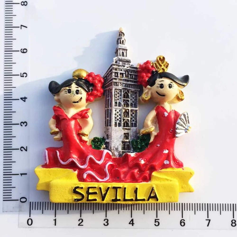 BABELEMI 1 шт. ручная роспись испанская Севилья танцоры фламенко магниты на