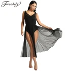 Модное женское Сетчатое балетное платье-пачка со встроенной полкой, бюстгальтер, купальник для взрослых, гимнастический купальник, современное костюмы для лирических танцев