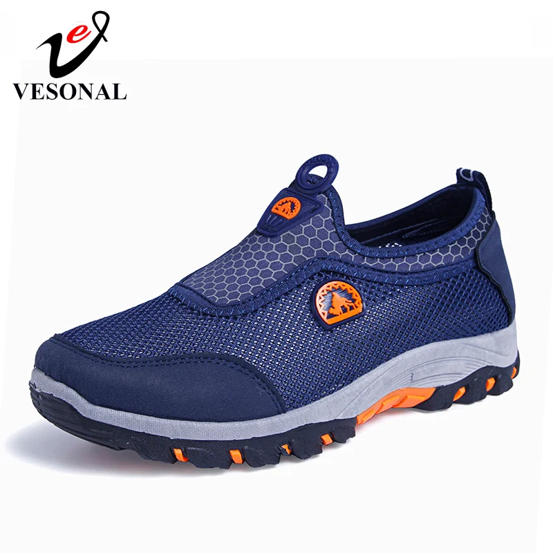 VESONAL 2019 Summer Breathable Comfortable Slip-On Mesh Sneakers Men Shoes Out door Male Loafers Casual Walking Footwear | Обувь