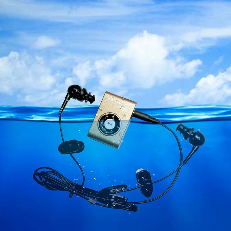 16 ГБ IPX8 мини Водонепроницаемый плавание MP3 клип плеер с наушники Walkman Hifi Sereo музыку