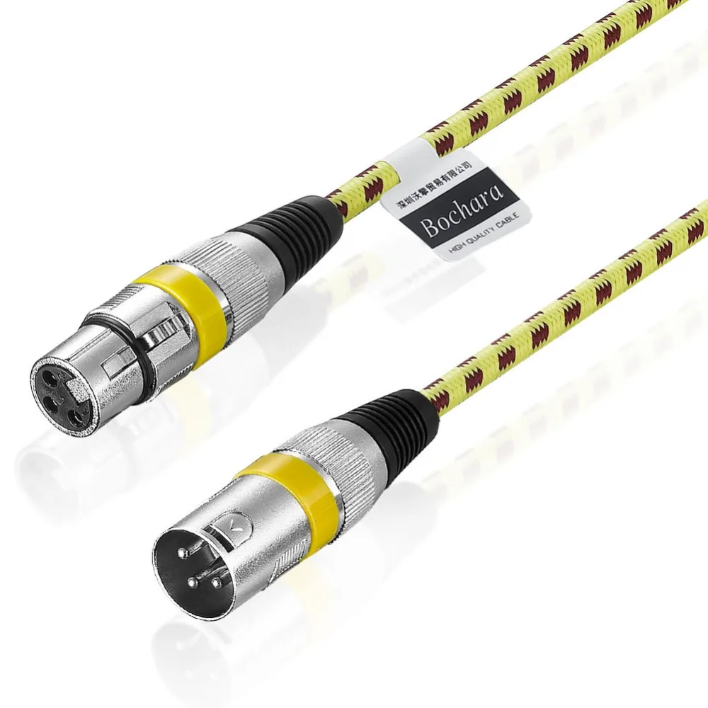 Кабель Bochara XLR штекер гнездо M/F 3 контактный разъем фольга + Плетеный Экранирование