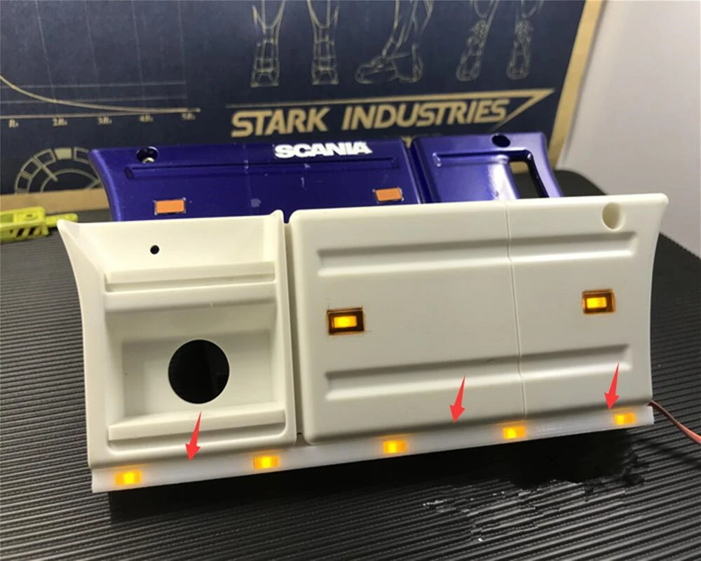 Корпус для грузовика с дистанционным управлением tamiya scania боковая светодиодная