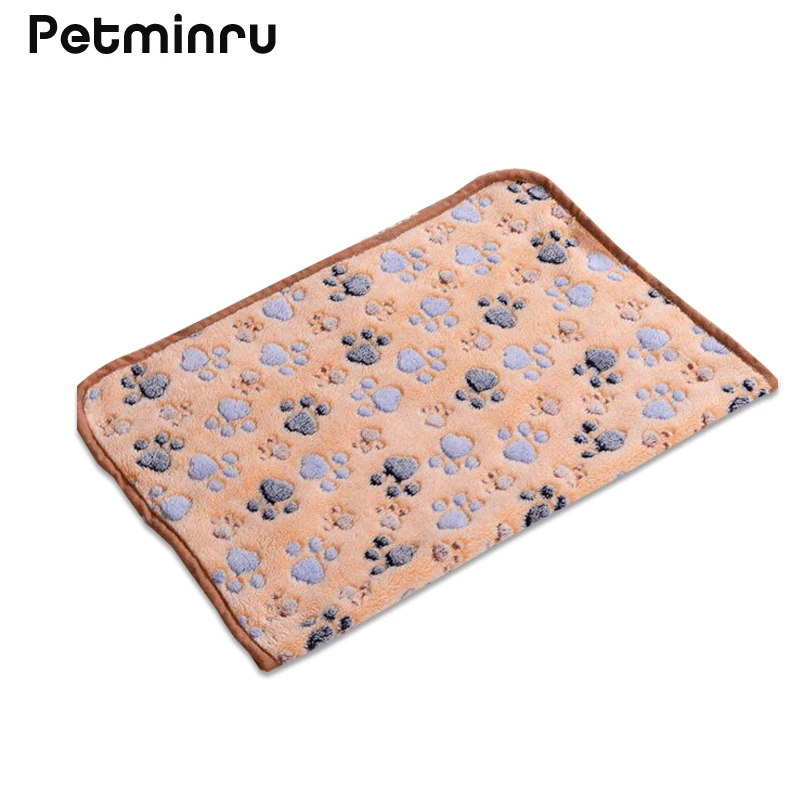 Petminru 40x60 см 75x50 милый цветочный питомец для сна теплый коврик с принтом лап собаки