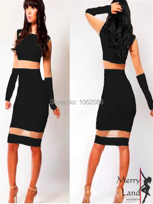 2015 новый сексуальный чистой прозрачный платье кружева лоскутная с длинным