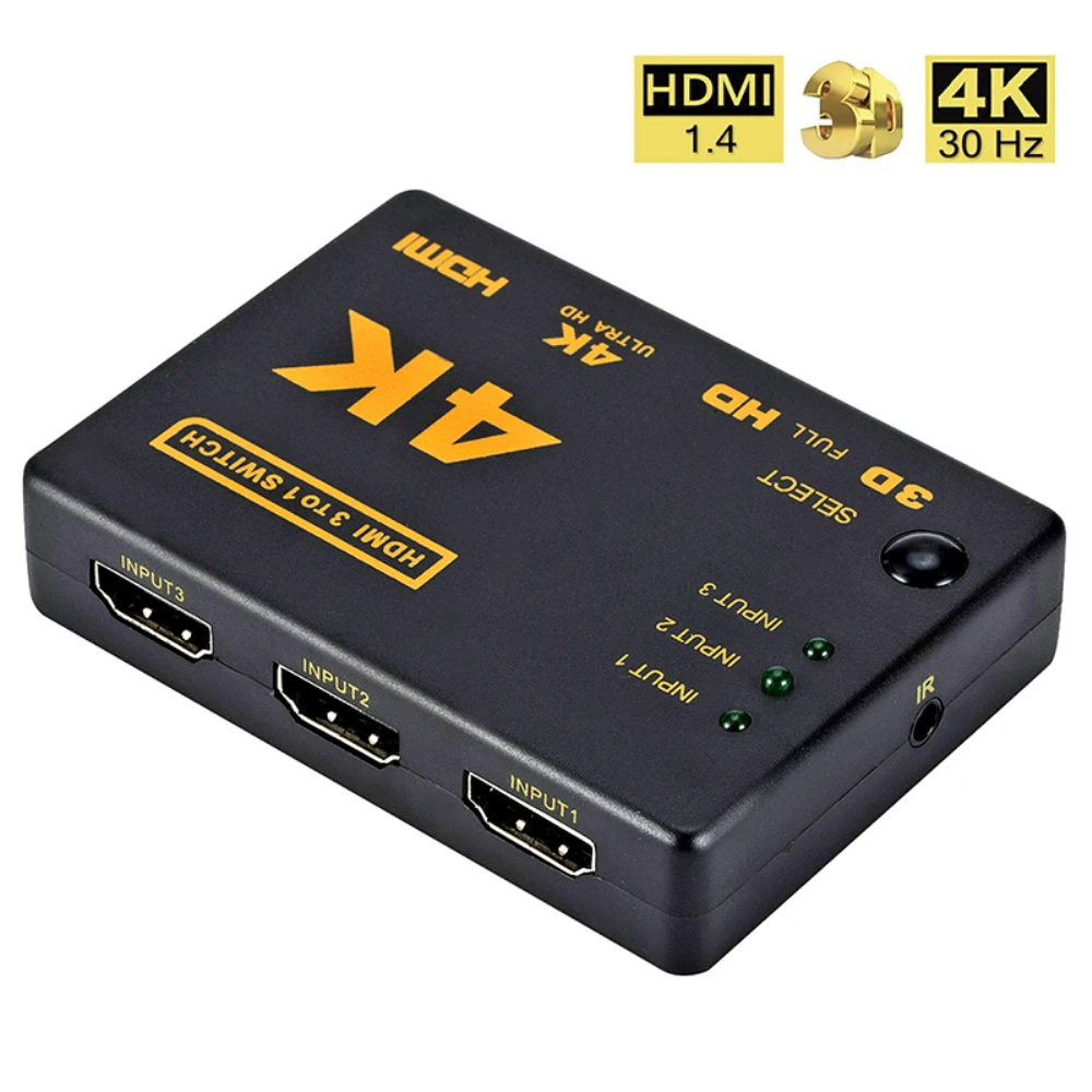Antoksky мини-Коммутатор HDMI 4K HD1080P 3 5 переключатель порта hdmi селектор сплиттер +