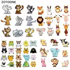 Набор нашивок ZOTOONE с милыми животными, термоклейкая аппликация для одежды, с бисером, мультяшная вышивка сделай сам