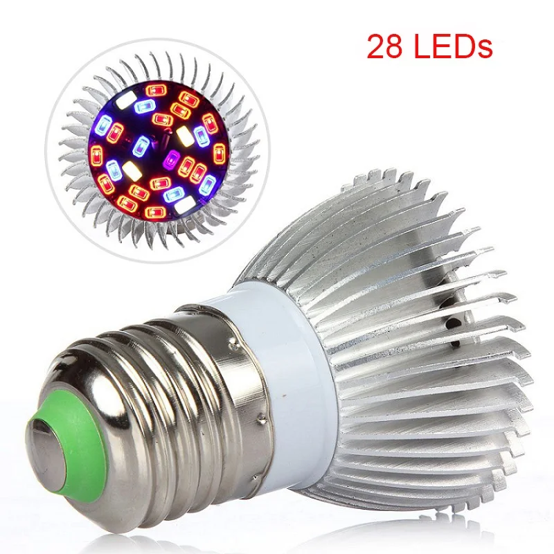 10W 28Leds Светодиодная лампа для выращивания E27, 10 Вт, 30 Вт, 50 Вт, 80 Вт, E27, светодиодный светильник для выращивания, полный спектр, фитолампия, Ac85-265V SMD 5730, ИК, УФ светодиодные лампы для растений - Испускаемый цвет: 10W 28Leds