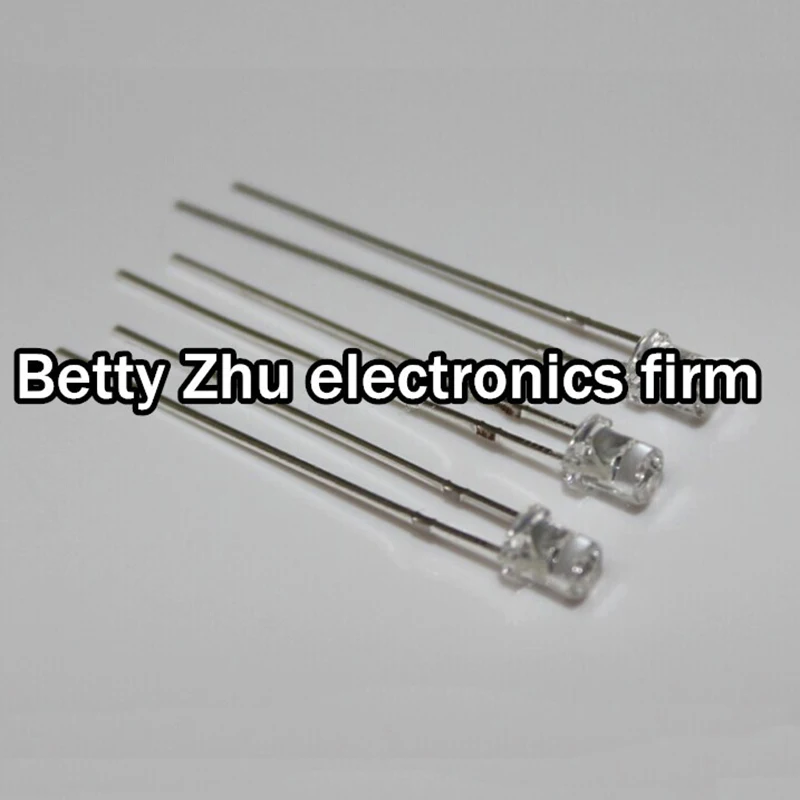 100 шт./лот F3/3 мм плоская головка с боковой длинной ножкой прозрачная оболочка