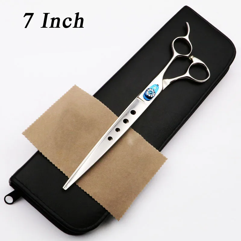 7 inch add case Черный рыцарь 7/7. 5/8 дюймов Профессиональные Парикмахерские ножницы парикмахерские ножницы для ухода за собаками - Цвет: 7 inch add case