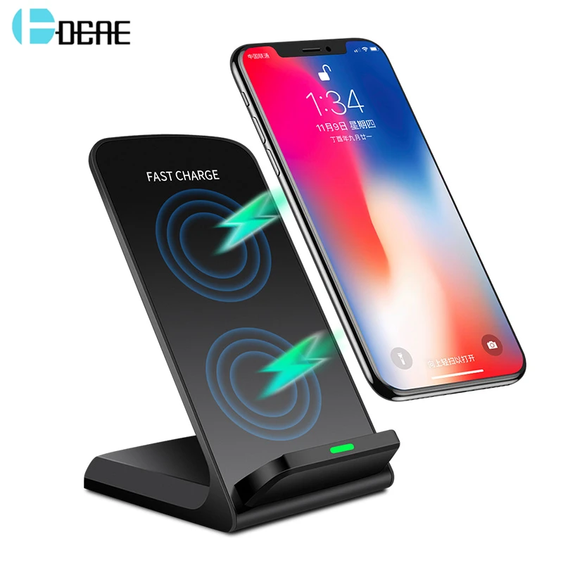 DCAE 10 Вт Qi Беспроводное зарядное устройство для samsung S10 S9 S8 Note 10 9 Быстрая зарядка подставка для iPhone 11 XR XS Max X 8 телефон Быстрая зарядка