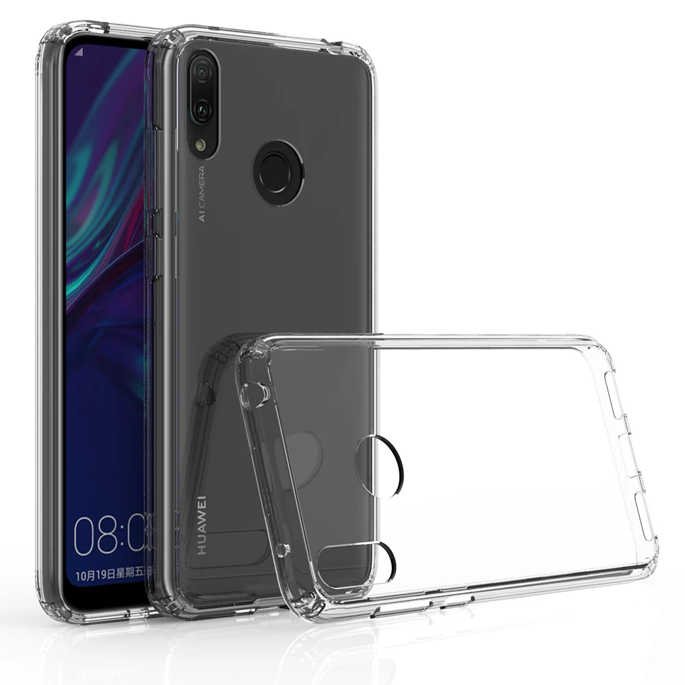 Для huawei Y7 чехол Кристальный Гибридный Бампер прозрачный жесткий акриловый чехол для телефона s для huawei Y7 Pro чехол Y 7 6,26 ''чехол