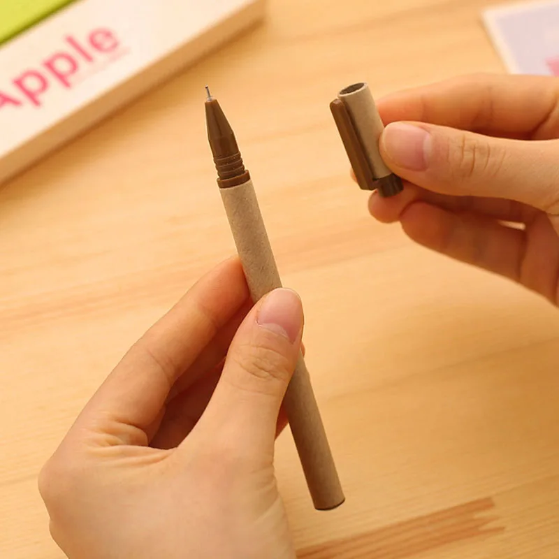 2 предмета Творческий офисные ручка унисекс окружающую среду гель черные чернила