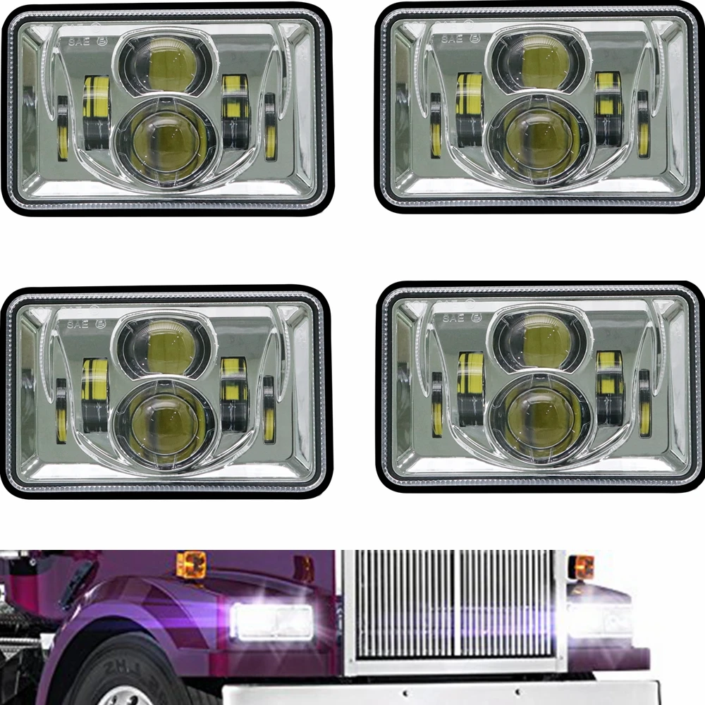 Автомобиль Грузовик 4x6 дюймов прямоугольный прожектор светодиодный фары