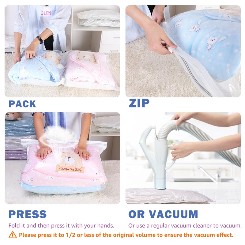 Tai 6 шт вакуумные пакеты для хранения одежды органайзер без инструментов ручное