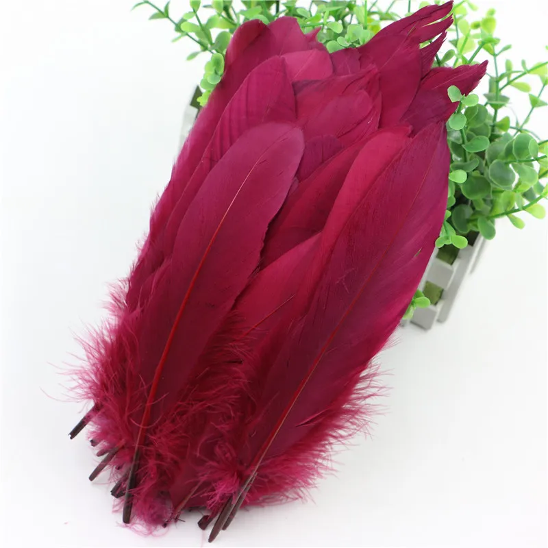 DIY винно красные пушистые гусиные перья домашнее рождественское украшение для
