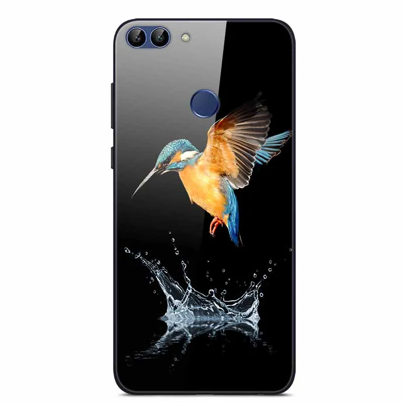 Чехол из закаленного стекла для Huawei P Smart 2018 Мягкий бампер 3D печать чехол FIG-LX1