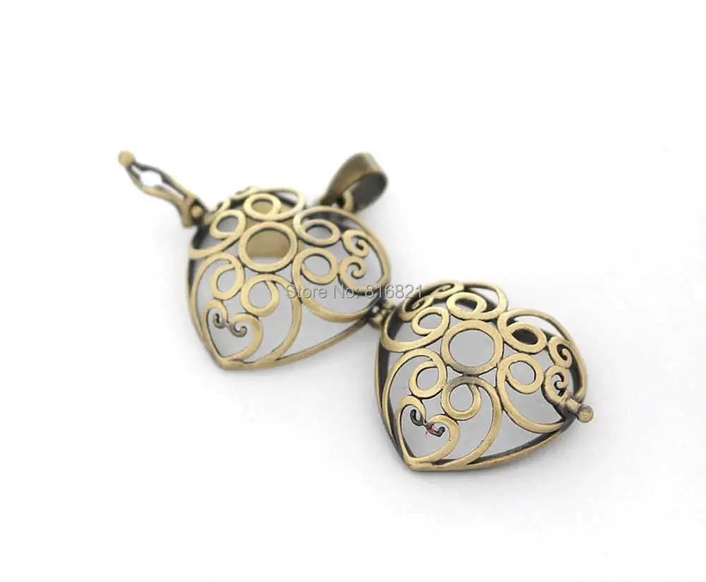 Винтажная филигранская подвеска-медальон в форме сердца латунный металлический