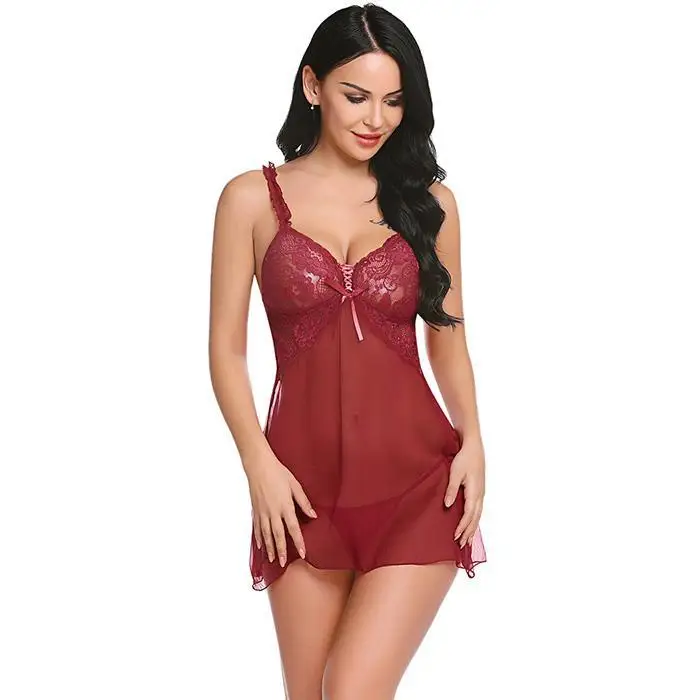 Avidlove Babydoll сексуальная одежда для сна Нижнее белье Горячее Эротическое ночное белье для женщин сексуальное кружевное лоскутное платье с v-образным вырезом для куклы ночная рубашка
