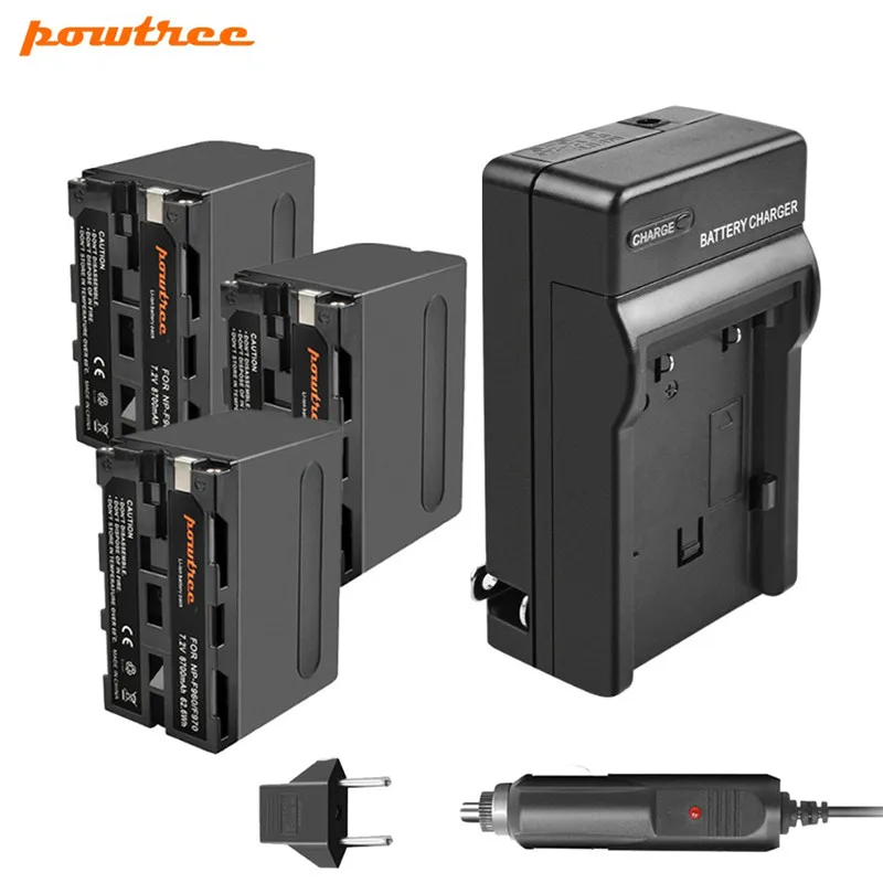 Сменный аккумулятор Powtree 7 2 В 8700 мА/ч для Sony NP F960 NPF960 F950 F970 с зарядным устройством