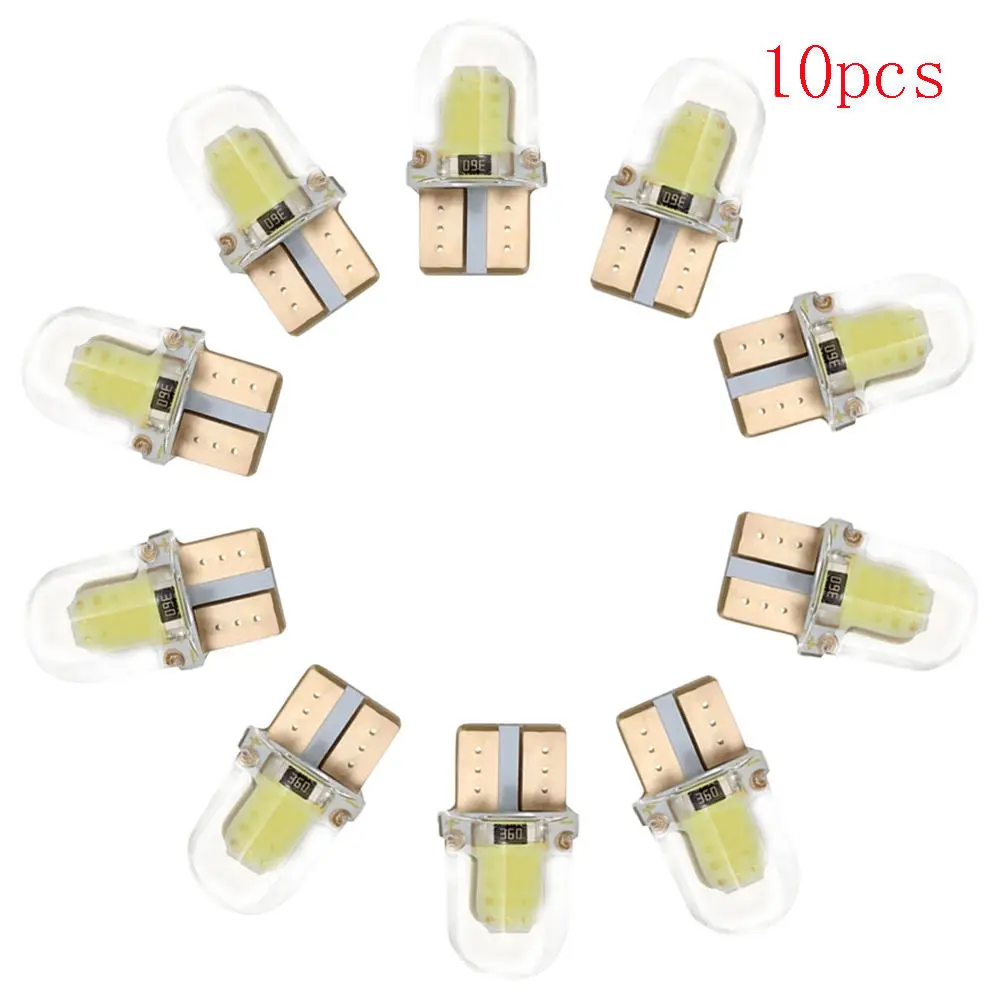 t10 w5w 10 шт. светодиодный W5W T10 194 168 W5W удара 8smd светодиодный Парковка лампы Авто Клин габаритный фонарь Canbus кремнезема яркий белый лицензии Лампочки