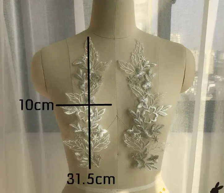 Аппликация кружевная с вышивкой 13 цветов 2 пары/4 шт.|lace trim|flower lace trimembroidered appliques |