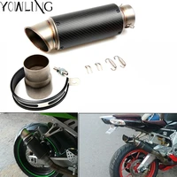 universal 51mm 61mm universal motorcycle exhaust muffler modified exhaust stainless steel carbon fiber fit most motorbike