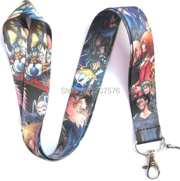 Один мультфильм аниме Kingdom Hearts Death Note Key Lanyard Cheetah ID значки держатели животные в полоску телефон шеи ремни#441