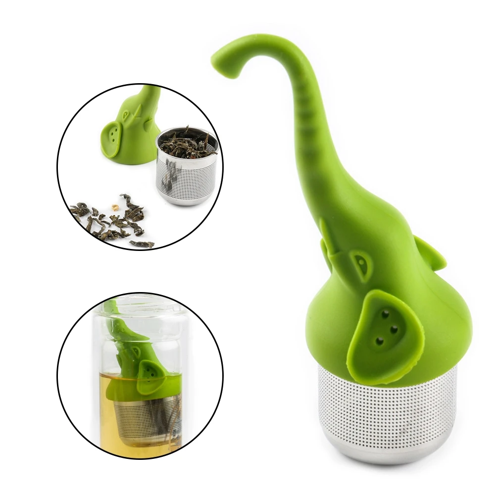 Silicone Elephant Tea Filter Stainless Steel Loose-leaf Infuser Diffuser Accessories Kitchen Tools Gadgets | Дом и сад