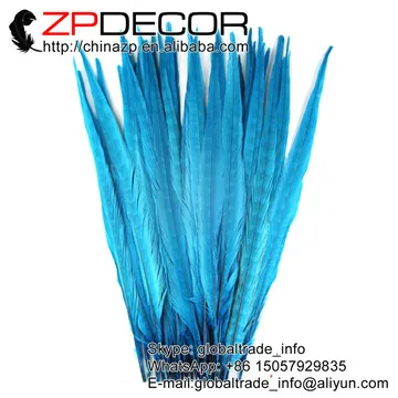 turquoise Zpdecor 100 шт./лот 40-45 см(16-18 дюймов) непосредственно окрашенный оранжевый хвост фазана перья для карнавального костюма украшения - Цвет: turquoise