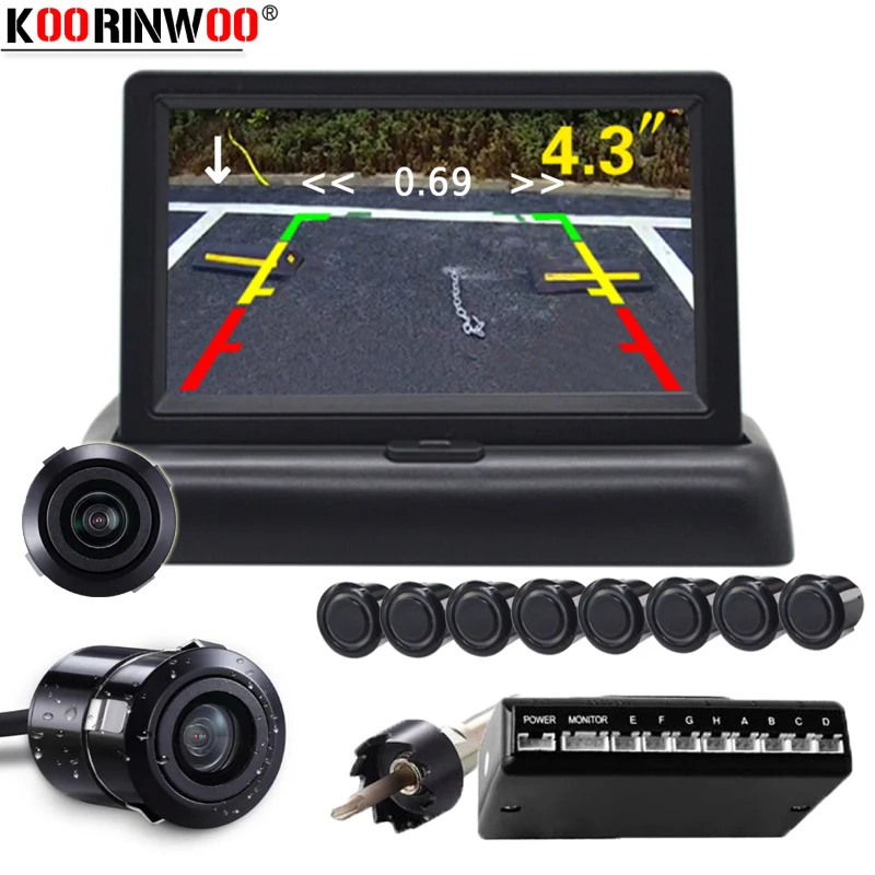 Koorinwoo HD 8 датчиков парковки Задняя сторона/белый/серый Радар сигнализации